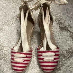 Charter Club Striped Espadrille Wedges Size 6M